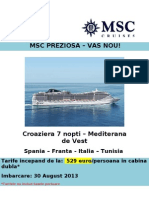 MSC Preziosa - 30 August 2013 - Mediterana de Vest - Barcelona - Dbl