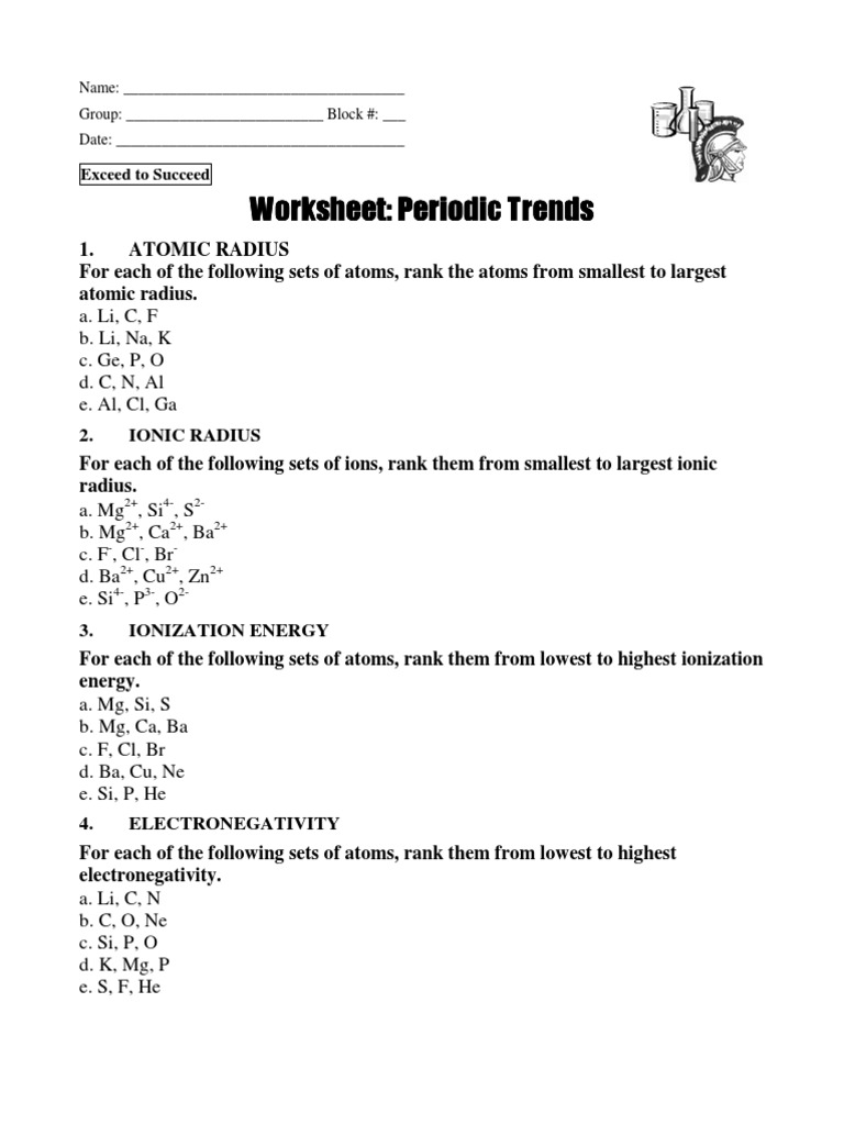 Worksheets Periodic Trends Worksheet in class practice on periodic trends ws ion ionic bonding