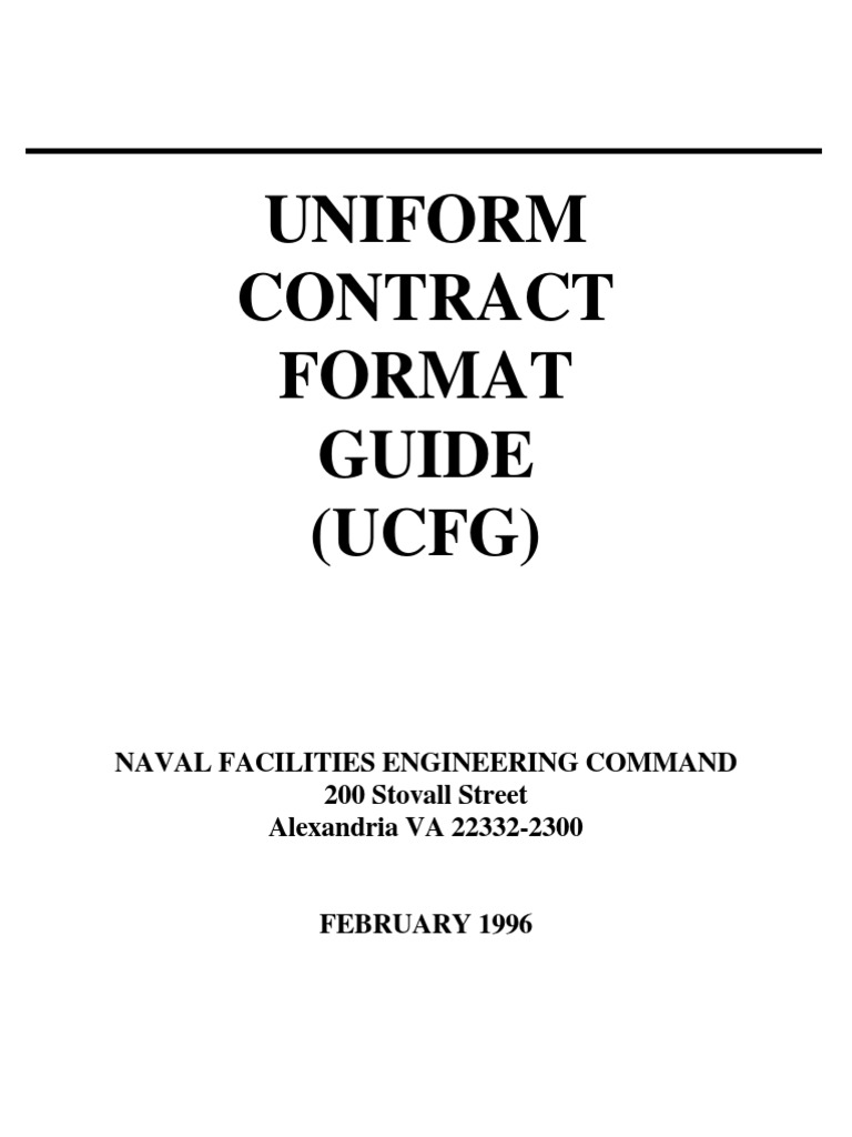 Navfac uniform contract format guide general contractor