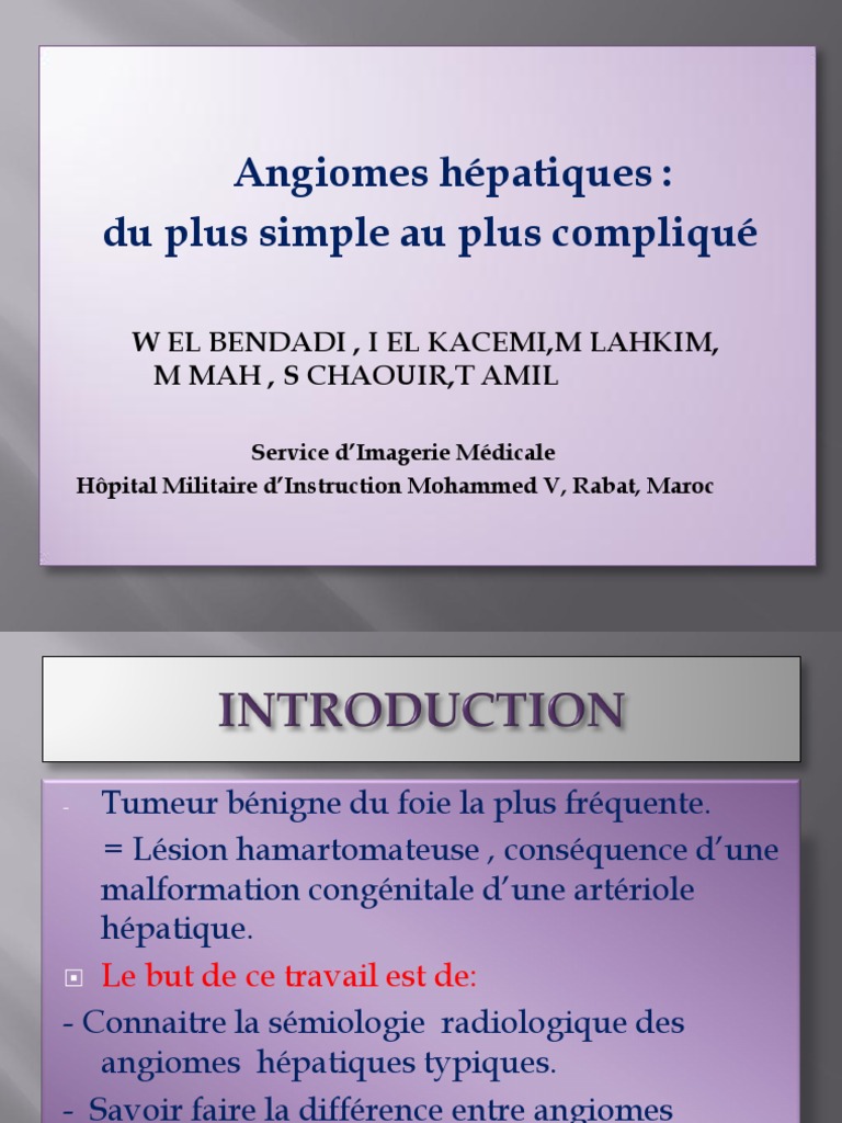 Angiomes Hépatiques | PDF | Imagerie par résonance magnétique ...