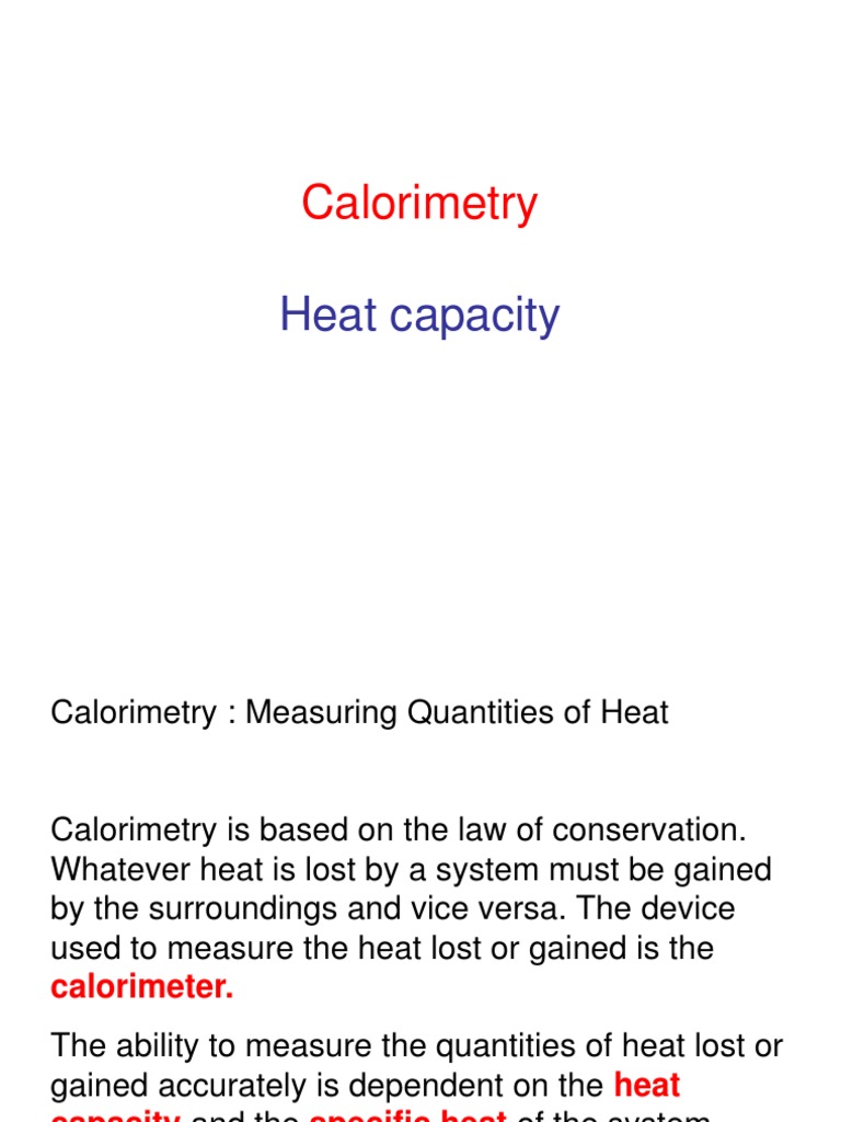 Calorimetry PDF Calorimetry Heat