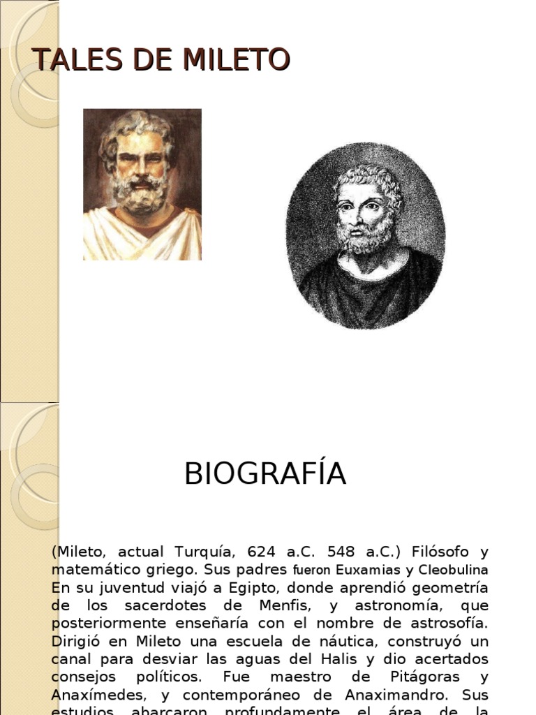 Tales de Mileto Descubre su teoría