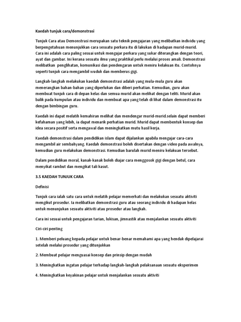 Kaedah Tunjuk Cara Simulasi Pdf