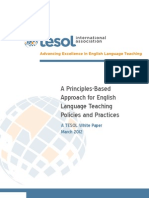 A Principles Based Approach For English Language Teaching Policies and Practices