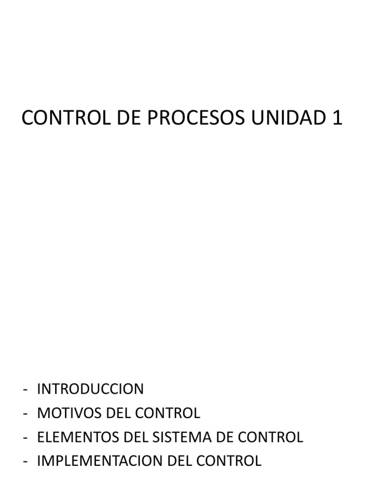 Contro de Procesos Unidad I | PDF | Naturaleza