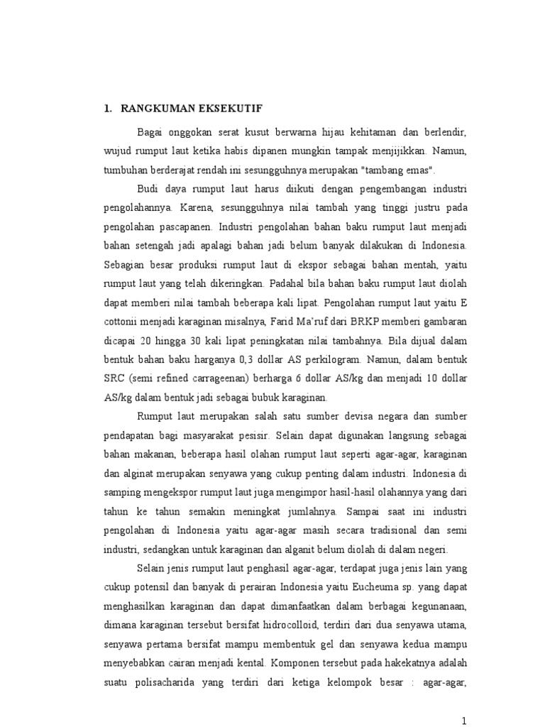 Proposal Karaginan Rumput Laut