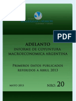 141928429 Adelanto Informe de Coyuntura Macroeconomica Argentina Mayo 2013