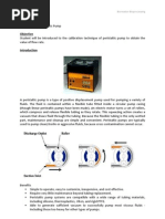 Calibration of Peristaltic Pump