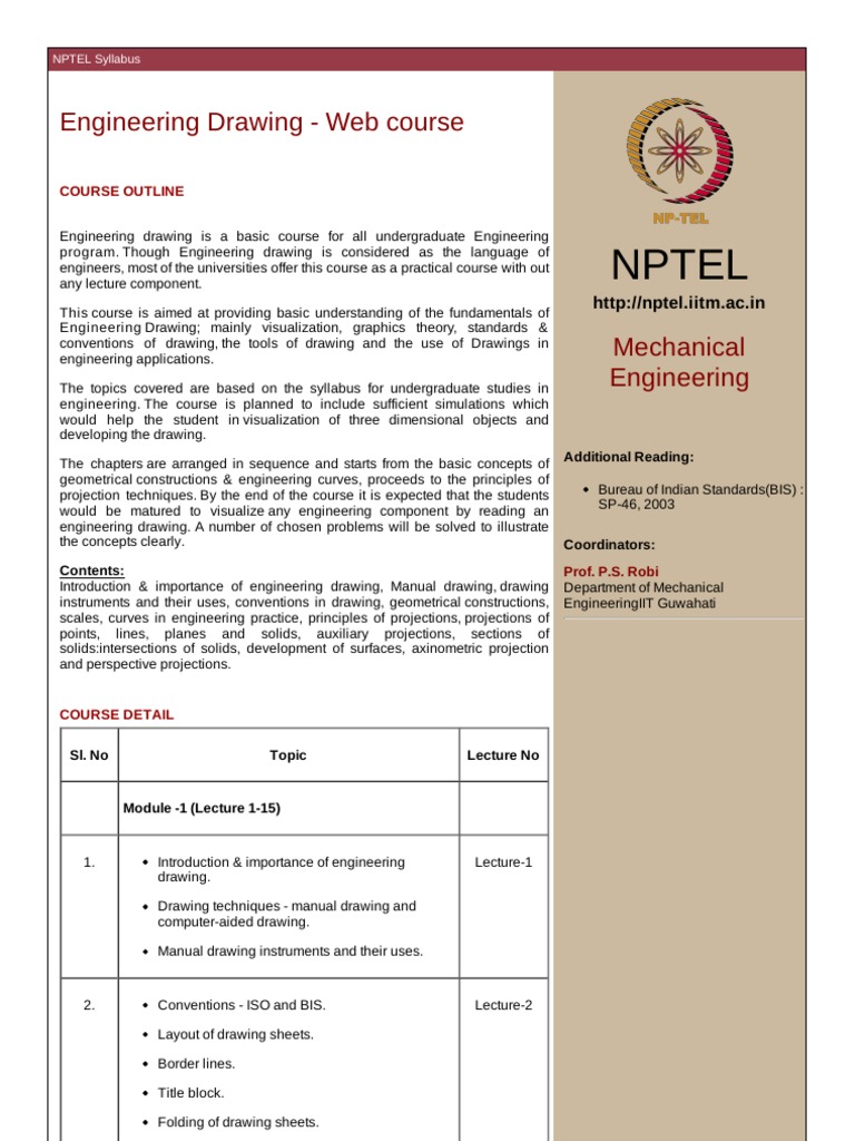 Nptel Engineering Drawing  Course PDF Line (Geometry
