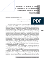 .E P. Thompson. As Peculiaridades Dos Ingleses e Outros Artigos