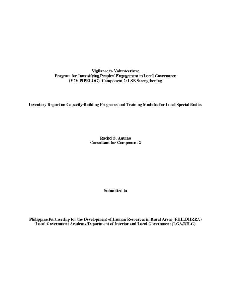 Capacity Building Programs For Philippine Local Special Bodies Pdf