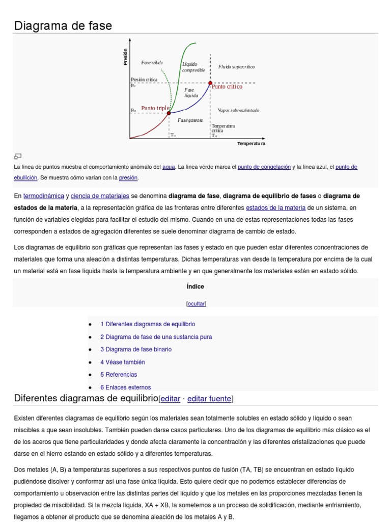 Diagrama de fase y sus aplicaciones | PDF | Diagrama de fases ...