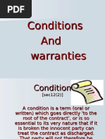 Conditions and Warranties