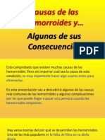 Causas de Las Hemorroides - Algunas de Sus Consecuencias