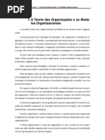 Capitulo 1 a Teoria Das Organizacoes e Os Modelos Organizacionais