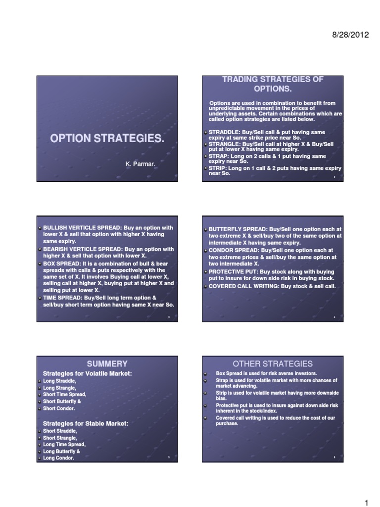 Comprehensive Option Strategies Guide | PDF | Finance & Money ...