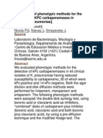 Evaluation of Phenotypic Methods For The Detection of KPC Carbapenemases in Klebsiella Pneumoniae