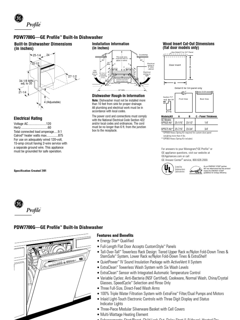 GE PROFILE DISHWASHER INSTRUCTIONS PDF visual data 4