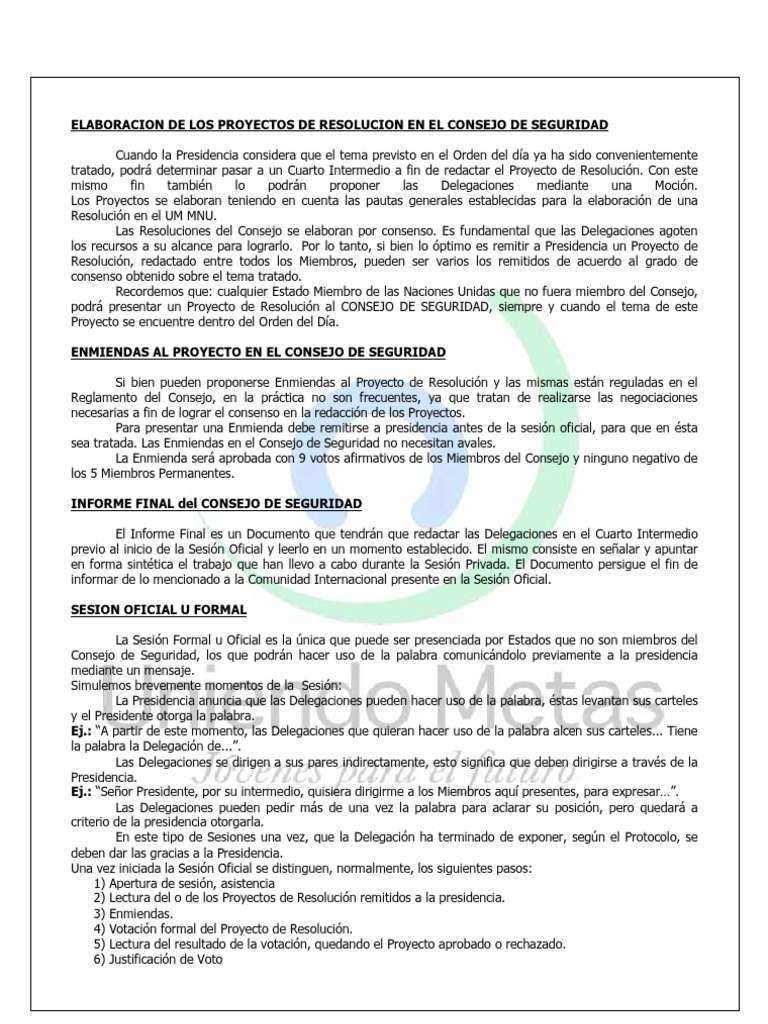 Proyecto de Resolución de Consejo de Seguridad Consejo de Seguridad