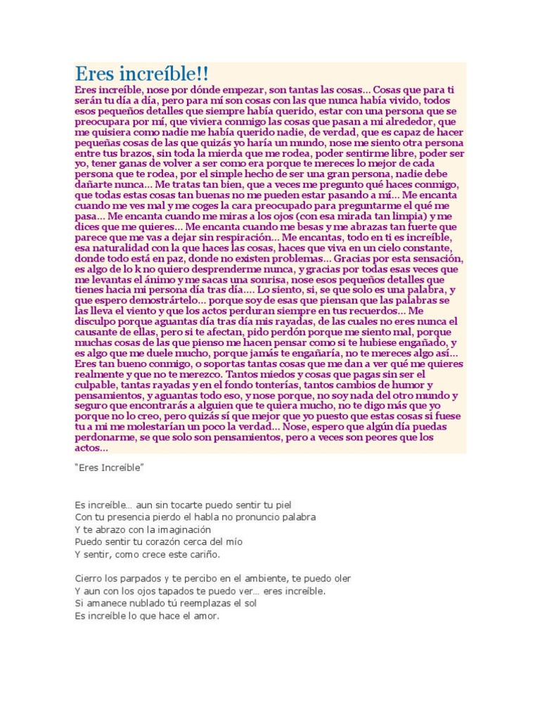 Eres Increíble | PDF | Amor | Ocio