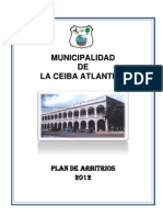 Plan de Arbitrios La Ceiba 2012