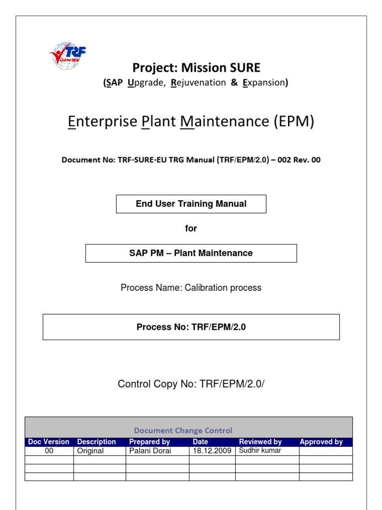 SAP PM Calibration Process Manual | PDF | Software | Computing