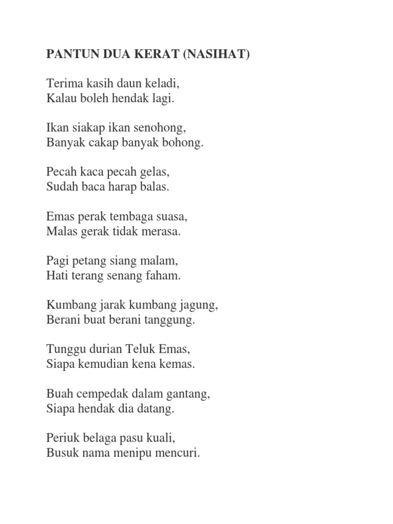 Pantun 2 Kerat Terima Kasih : February 2010 ~ BERSEPAH - Ada pantun