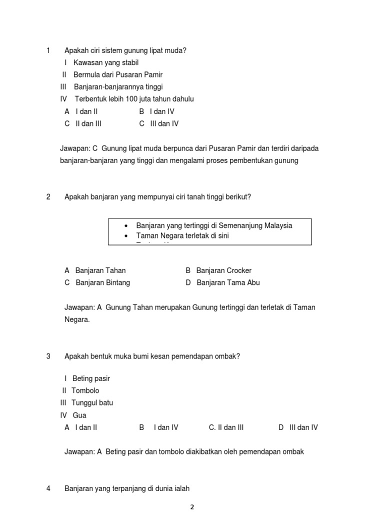 Tema 1 Bentuk Muka Bumi Pdf