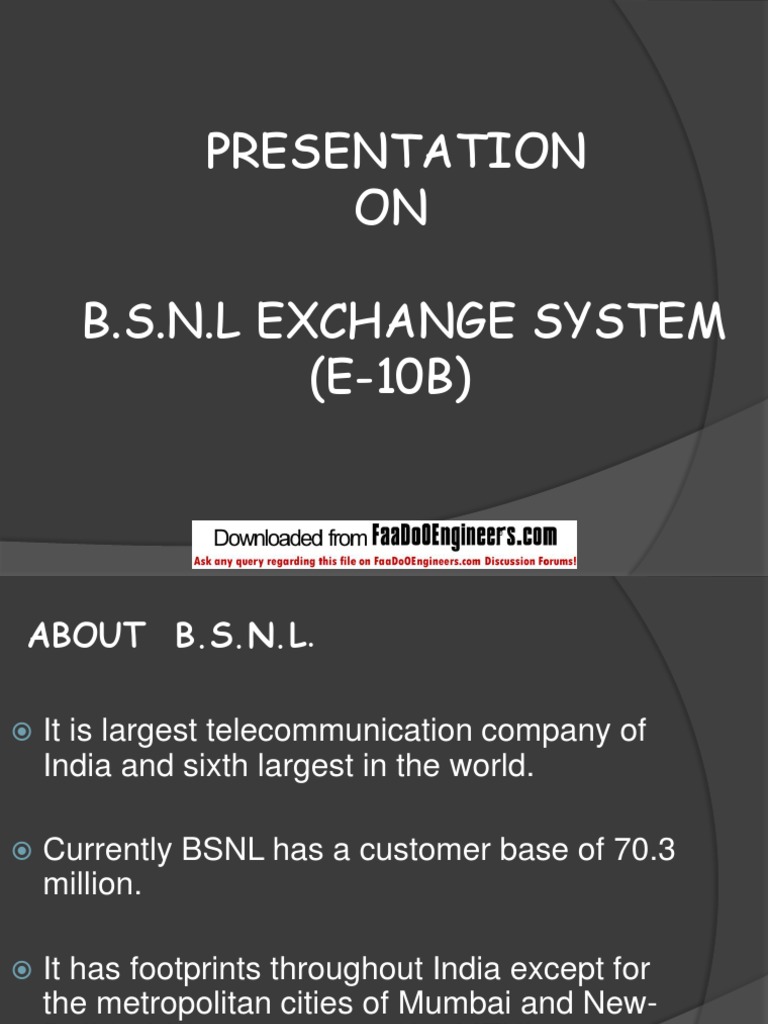 BSNL Exachange System Telephone Exchange Telephone