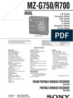 Sony MZ-R700G750 Service Manual