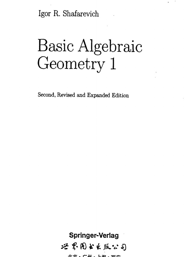 Shafarevich Algebraic Geometry PDF