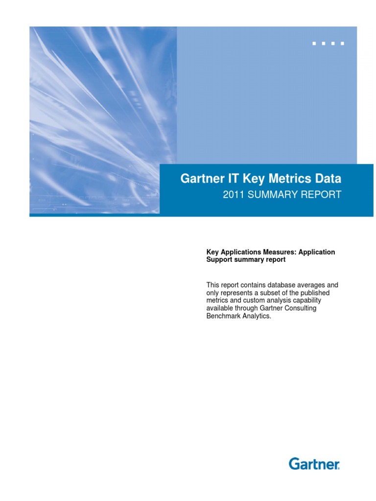 Gartner App Support Metrics PDF PDF Benchmarking Chief