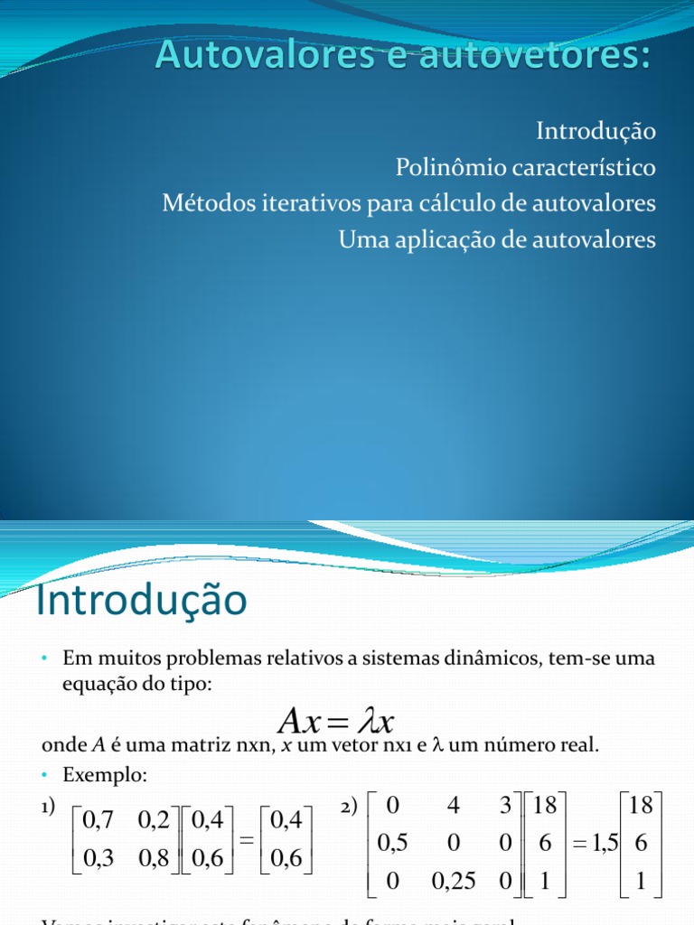 Autovalores e Autovetores | PDF | Autovalores e autovetores | Física ...