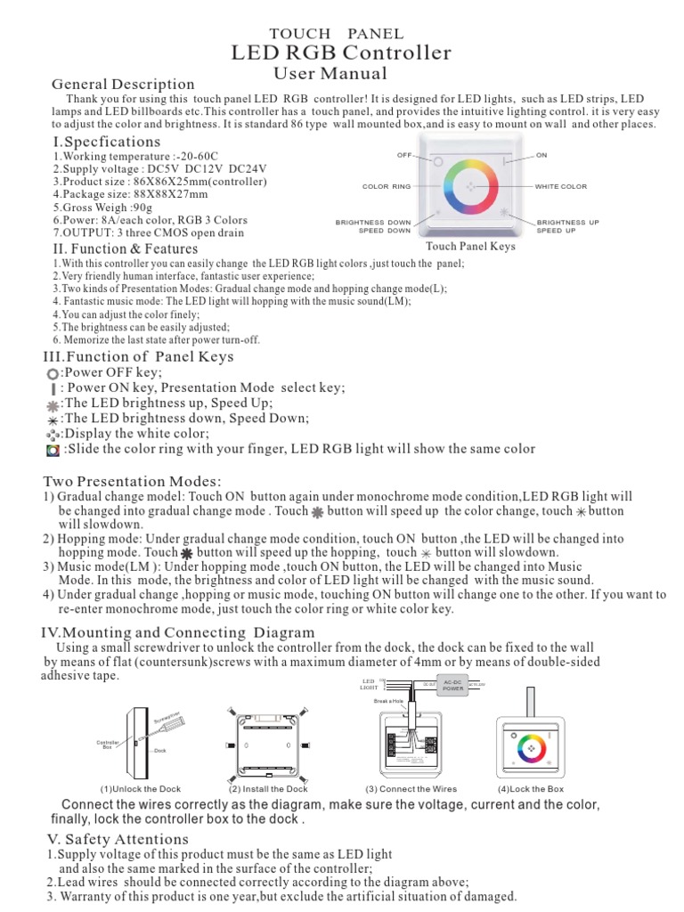 LED RGB Controller Guide | PDF | Rgb Color Model | Light Emitting Diode
