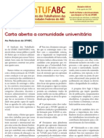 Boletim SinTUFABC 05 (14 de agosto de 2013) Carta Reitoria