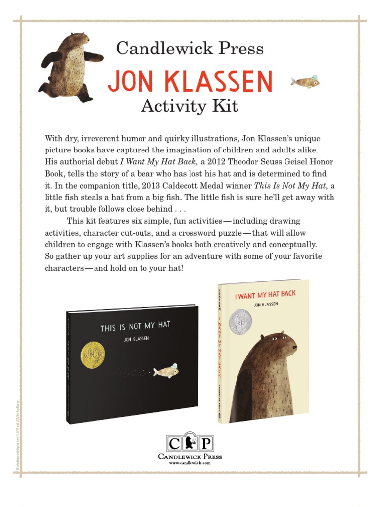 Jon Klassen Book Activity Kit Leisure