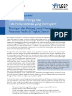 Keterlibatan Warga Dan Tata Pemerintahan Yang Partisipatif