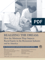 Realizing The Dream: How The Minimum Wage Impacts Racial Equity in The Restaurant Industry and in America