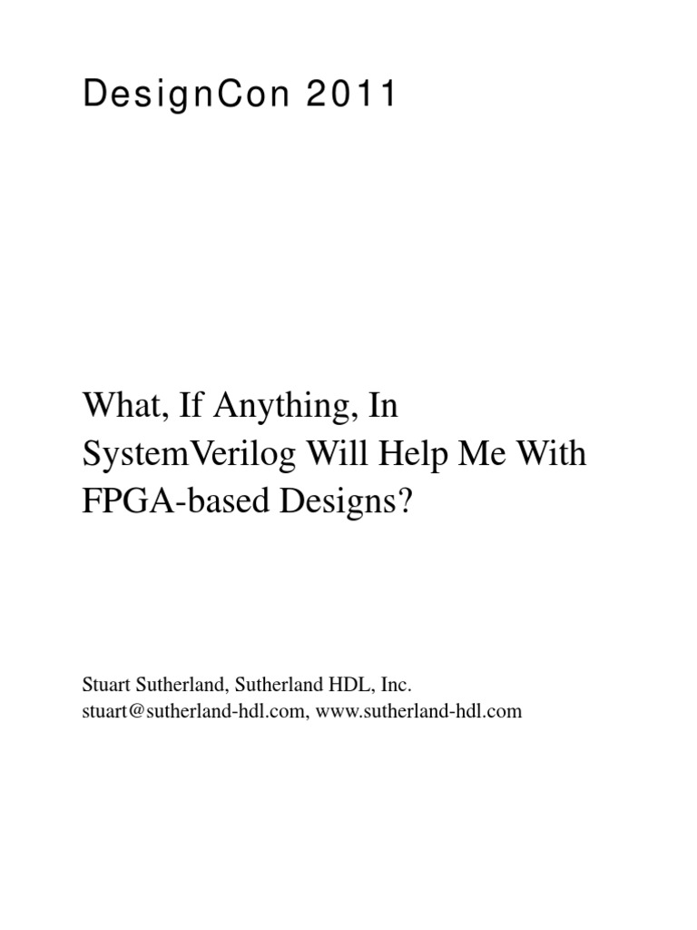 2012 SysVerilog For FPGAs Paper | PDF | Array Data Type | Data Type