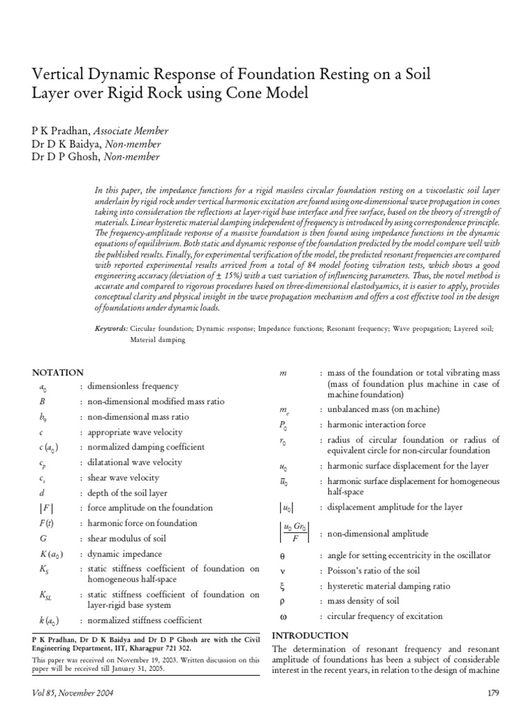 Vertical Response of Circular Foundations | PDF | Resonance | Waves