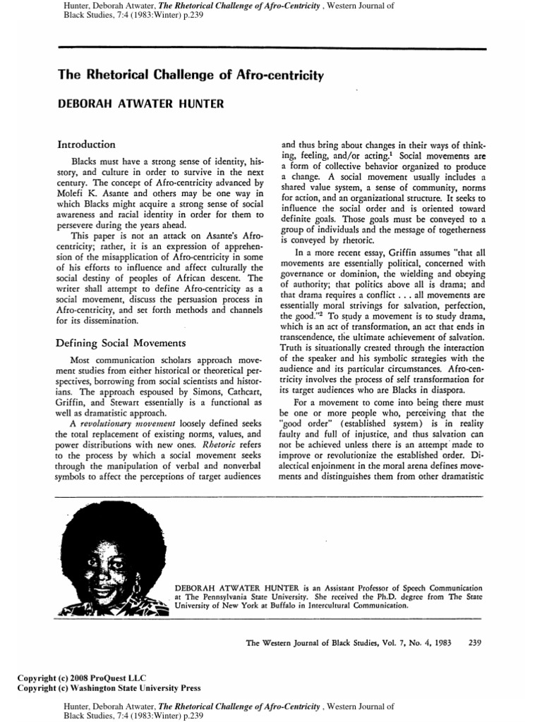Rhetorical Challenge of Afro-Centricity | PDF | Pan Africanism ...