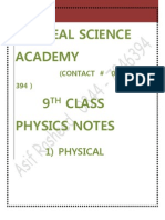 Complete Notes on 9th Physics by Asif Rasheed