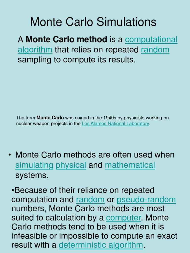 Monte Carlo Simulation Techniques | PDF