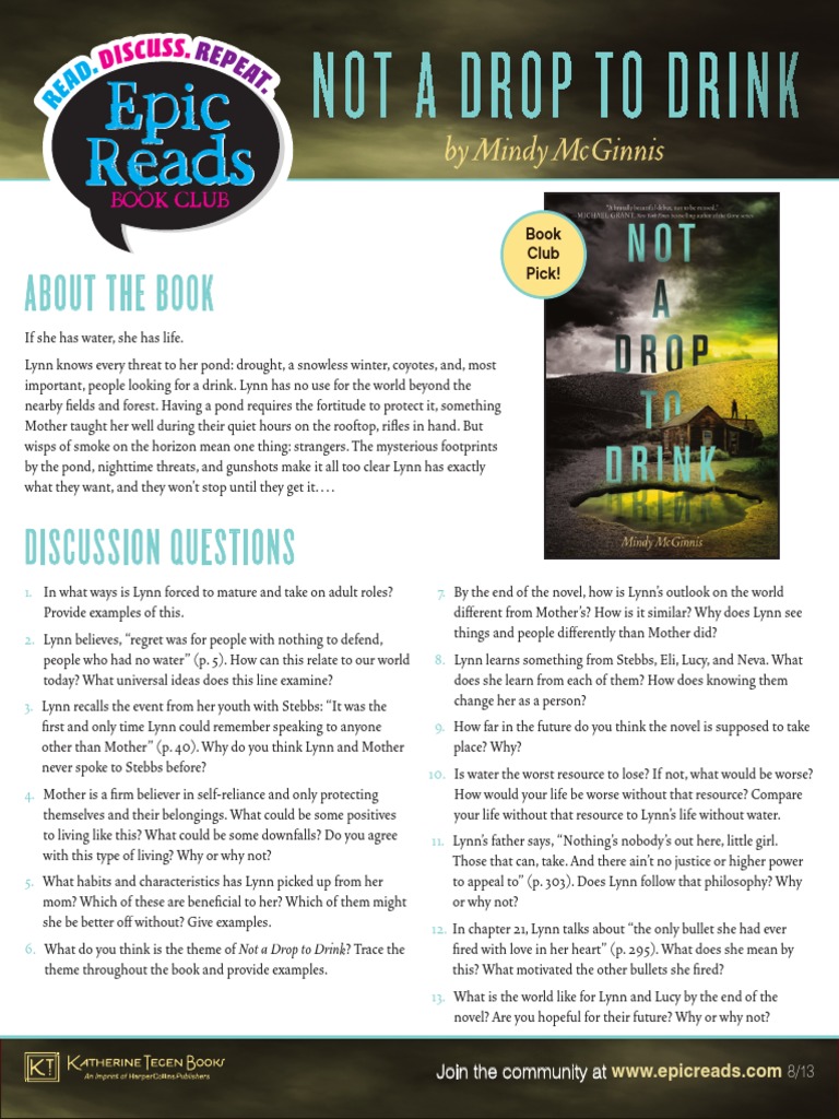 NOT A DROP TO DRINK Book Club Guide PDF