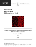 L’éthique matérielle de la vie
