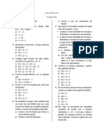 Exercícios de Funções Afim e Quadrática