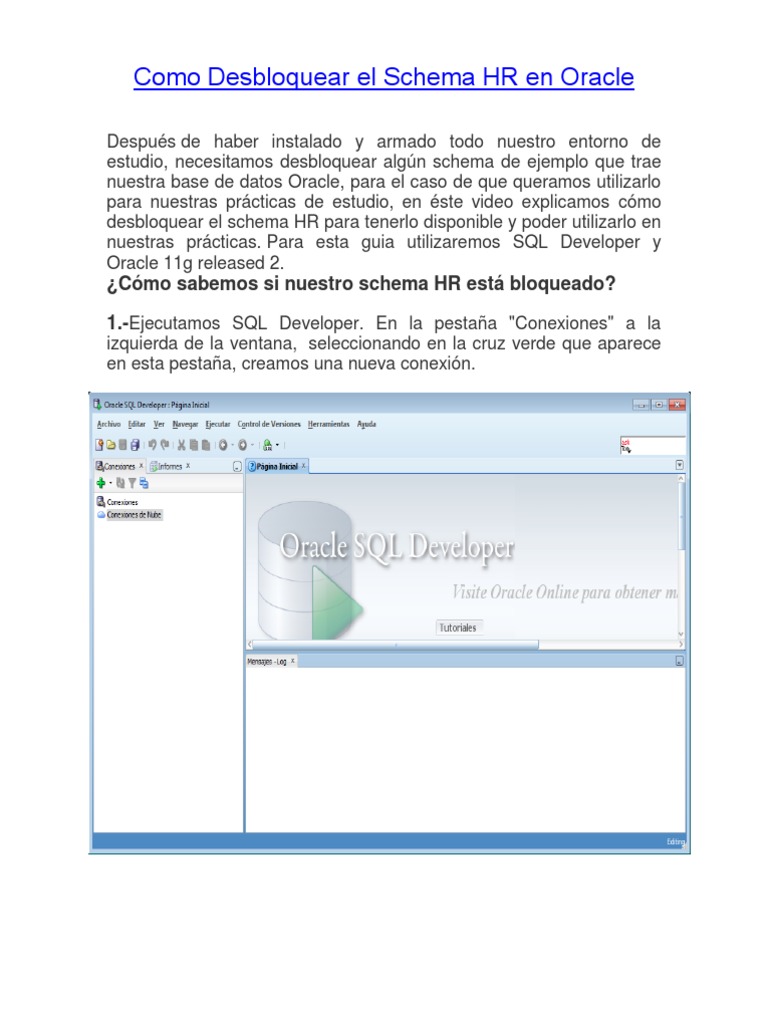 Desbloquear Schema HR en Oracle 11g | PDF | Contraseña | SQL