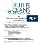 2013 Youth Ocean Conservation Summit Schedule