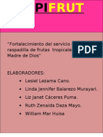 Fortalecimiento del servicio de venta de raspadilla de frutas tropicales de la región Madre de Dios