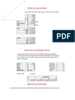 Ejercico 5 Tabla de Una y Dos Entradas